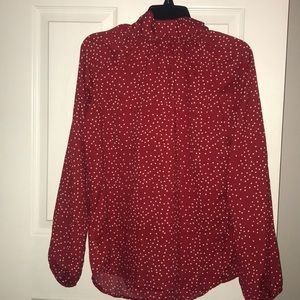 Red polka dot boutique blouse with tie back